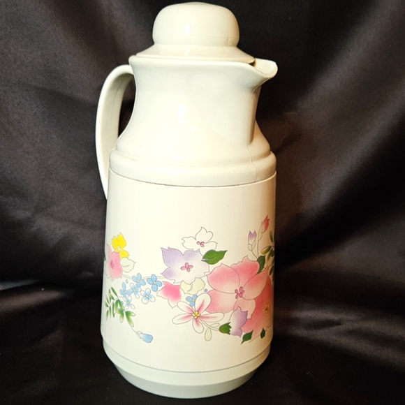 Vintage Phoenix Insulated Coffee Tea Thermal Server Vacuum Carafe Primary Flower - Picture 2 of 15